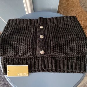 NWT - Michael Kors Womens Black Cable Knit Infinity Scarf
